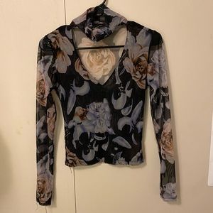 Mesh floral long sleeve.